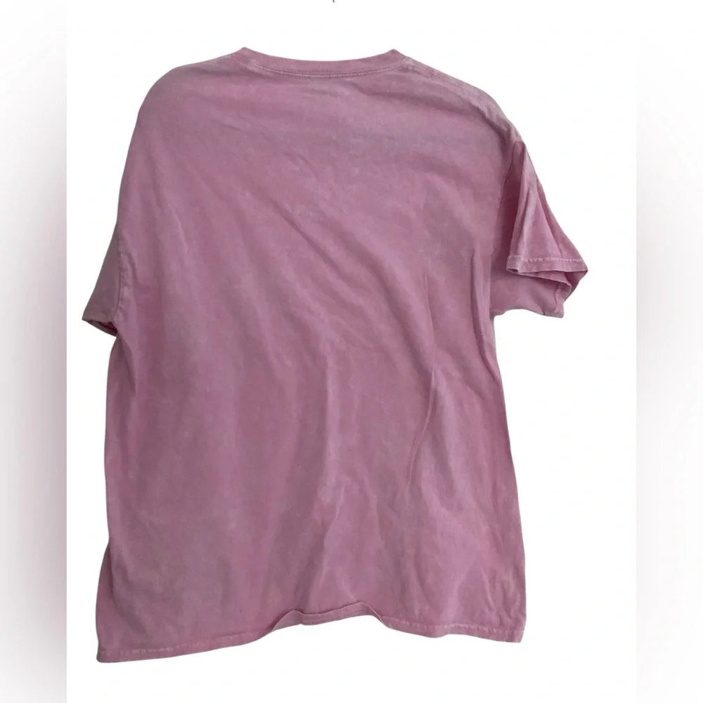 Nirvana Graphic T-Shirt Pink Acid Wash Smiley Face Logo Mens Short Sleeve Tee L - Picture 2 of 4
